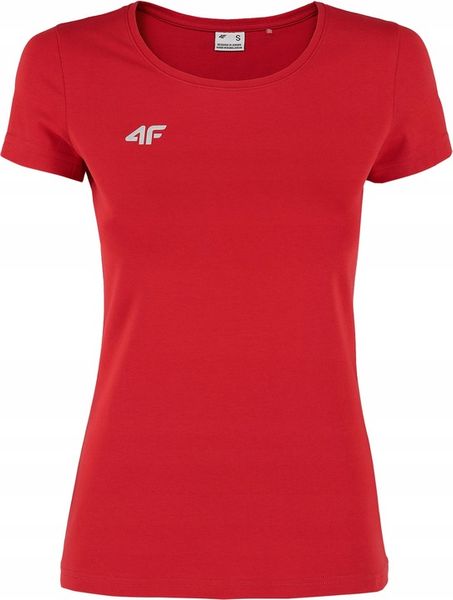 4F T-SHIRT DAMSKA KOSZULKA CZERWONA TSD001B r. L zdjęcie 1