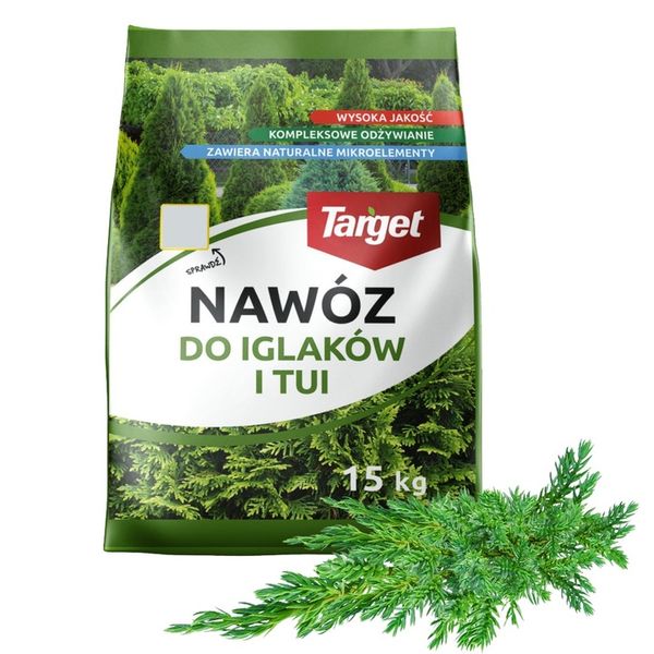 DUŻY NAWÓZ DO IGLAKÓW I TUI BOGATY SKŁAD WYBARWIENIE IGIEŁ 15 KG TARGET zdjęcie 1