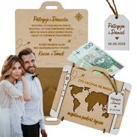 KARTKA WALIZKA NA ŚLUB WESELE NA PIENIĄDZE GRAWER PAMIĄTKA ŚLUBU PREZENT