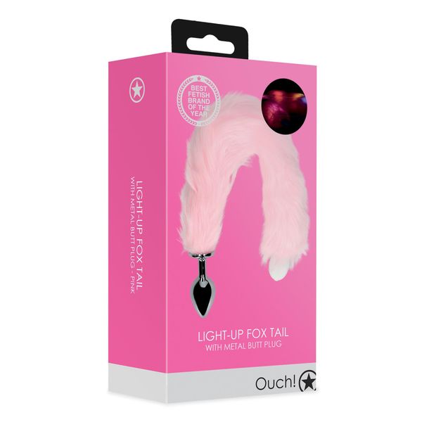 Light-Up Fox Tail With Metal Butt Plug zdjęcie 2