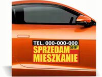 Magnes na samochód auto reklama magnetyczna 60x30 cm SPRZEDAM mieszkanie
