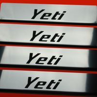 Listwa progowa SKODA YETI Stal nierdzewna 304 połysk z czarnymi literami