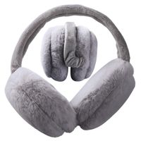 Uniwersalne nauszniki zimowe na uszy ocieplane futrzane pluszowe szare