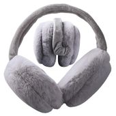 Uniwersalne nauszniki zimowe na uszy ocieplane futrzane pluszowe szare