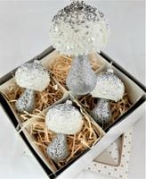 Bombka dekorowana, Bombki kształtki bombka 12 cm 4 szt.