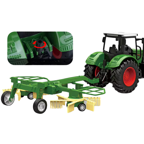 Traktor Z Zgrabiarką Maszyna Rolnicza Model Pojazdu 1:24 Farma Zestaw na Arena.pl
