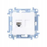 Simon 10 Gniazdo internetowe komputerowe pojedyncze RJ45 kat.5e, biały