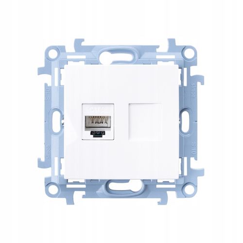 Simon 10 Gniazdo internetowe komputerowe pojedyncze RJ45 kat.5e, biały na Arena.pl