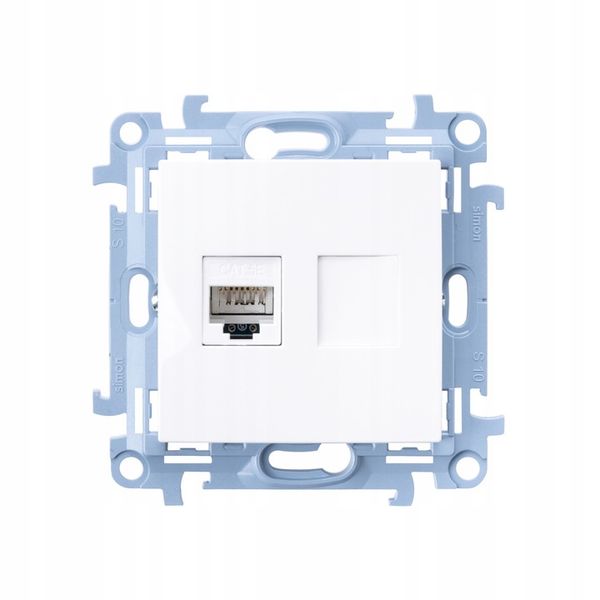 Simon 10 Gniazdo internetowe komputerowe pojedyncze RJ45 kat.5e, biały zdjęcie 1