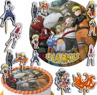 ZESTAW OPŁATEK NA TORT 20CM + TOPPERY PAPIEROWE - NARUTO ANIME 15CM 18CM