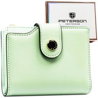 PETERSON portfel damski eko skórzany elegancki matowy P238 j.zielony