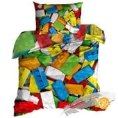 Pościel 3D bawełna satyna 140x200cm KLOCKI LEGO