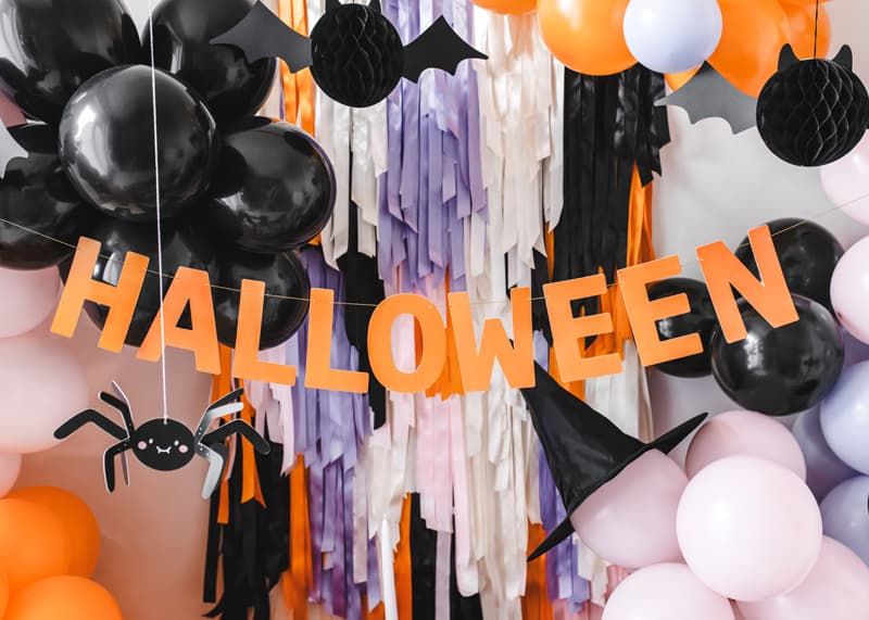Baner Halloween pomarańczowy 2,5 m zdjęcie 2