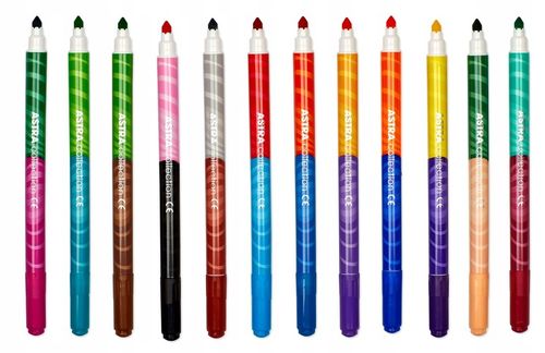 Flamastry dwustronne Astra 12 sztuk = 24 kolory na Arena.pl