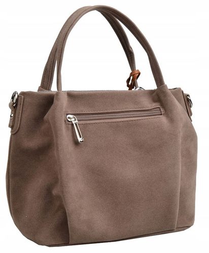 Flora&Co torebka kuferek zamsz BRĄZ elegancka CASUAL na Arena.pl