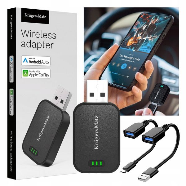 Adapter CarPlay Android Auto Bluetooth WiFi bezprzewodowy zdjęcie 1