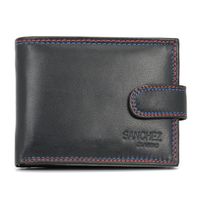 portfel męski z przeszyciem sanchez classic - czarny