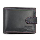 portfel męski z przeszyciem sanchez classic - czarny