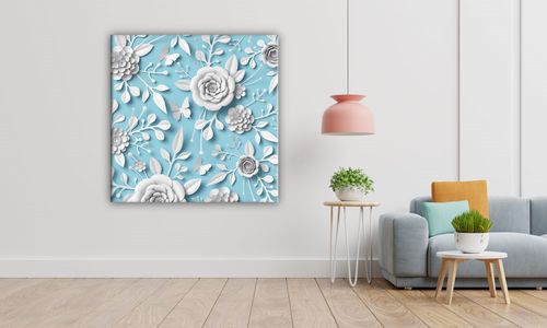 OBRAZ NA PŁÓTNIE 077 Papierowe kwiaty 70x70cm na Arena.pl