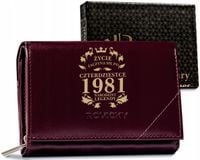 Portfel DLA NIEJ na prezent skórzany URODZINY box Z WŁASNYM GRAWEREM