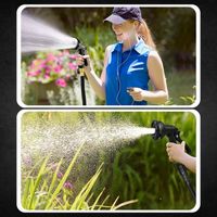 WĄŻ OGRODOWY MOCNY ROZCIĄGLIWY 30m + PISTOLET Zraszacz + ZŁĄCZKI + UCHWYT