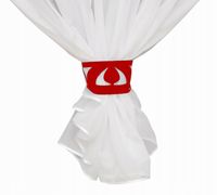 Ozdoba opaska AŻUR uchwyt upięcia CZERWONY 9x41 cm