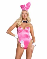 playboy classic bunny set pink - komplet z gorsetem i akcesoriami 2xl