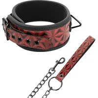 begme premium collar red edition z wegańskiej skory i neoprenu