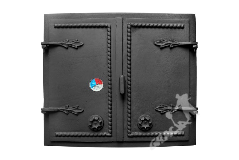 DRZWI B03 - 55X64 CM + TERMOMETR 0-250°C ŻELIWNE DO WĘDZARNI CHLEBOWE zdjęcie 1