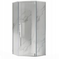 Kabina Prysznicowa Pięciokątna 80x80 cm Uchylne Chromowana+Brodzik 5 +Syfon