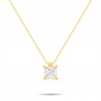 Złoty łańcuszek z pojedynczą białą cyrkonią - pr. 585