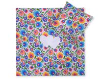 Pościel do wózka z wypełnieniem kołderka i poduszka - Serduszka folk biały