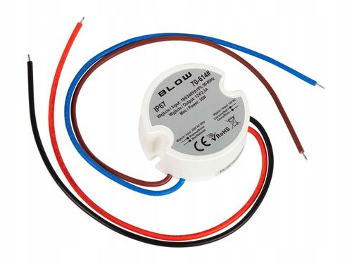 ZASILACZ IMPULSOWY DO TAŚMA LED RGB DOPUSZKOWY 12V 30W 2,5A IP67 na Arena.pl