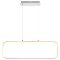 Minimalistyczna LAMPA wisząca SILLA 67262H Globo prostokątny zwis LED 24W 3000K do salonu nikiel