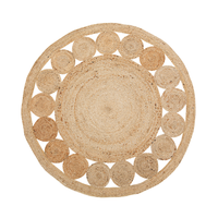 Dywan okrągły z juty ø 120 cm beżowy AHLAT