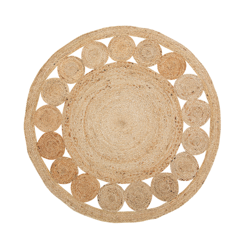 Dywan okrągły z juty ø 120 cm beżowy AHLAT na Arena.pl