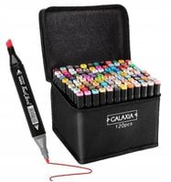 MARKERY ALKOHOLOWE 120 SZT Flamastry Mazaki Pisaki Dwustronne Pro + TORBA