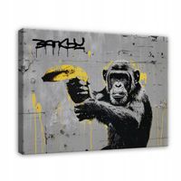 OBRAZ BANKSY MAŁPA STREET ART GRAFFITI NOWOCZESNY NA PŁÓTNIE ŚCIANĘ 60x40