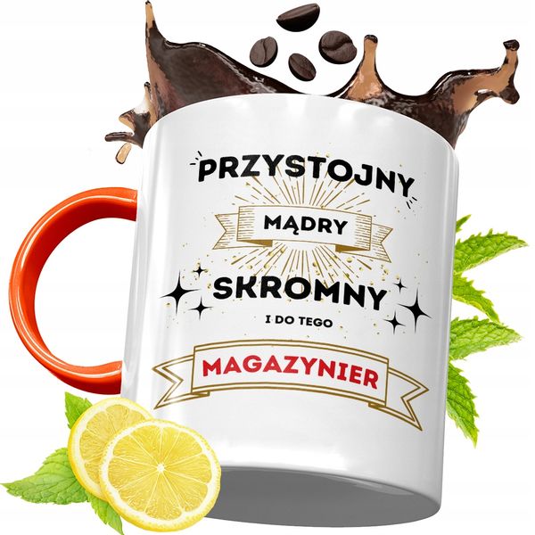 Kubek Pomarańczowy Dla Magazyniera Prezent Z Nadrukiem Ze Zdjęciem zdjęcie 1