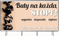 BANER REKLAMOWY oczkowany 100x50cm projekt w cenie BUTY NA KAŻDĄ STOPĘ