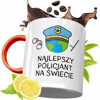 Kubek Pomarańczowy Dla Policjanta Idealny Prezent Z Nadrukiem Ze Zdjęciem