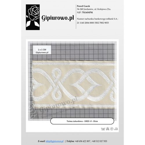 Taśma żakardowa - 1002f v3 - 10cm na Arena.pl