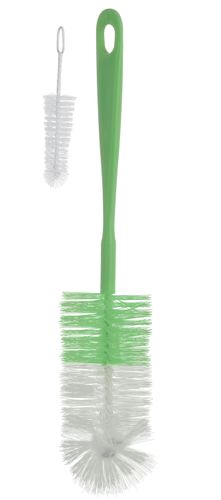 Szczotka do butelek i smoczków z mini szczoteczką - Zielona na Arena.pl