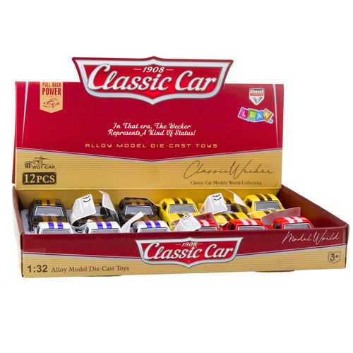 Autko Klasyczne Z Napędem Pull-Back Metalowe Otwierane Drzwi 1:32 Mix na Arena.pl