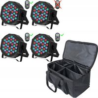 SEBRUANC 4x lampa sceniczna RGB 36 LED z pilotem torba wodoodporna impreza
