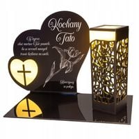 ZNICZ SOLARNY z Grawerem Wieczna Lampka Latarenka LED STATUETKA dla