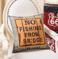 Poszewka na poduszkę z napisami No Fishing 45x45cm