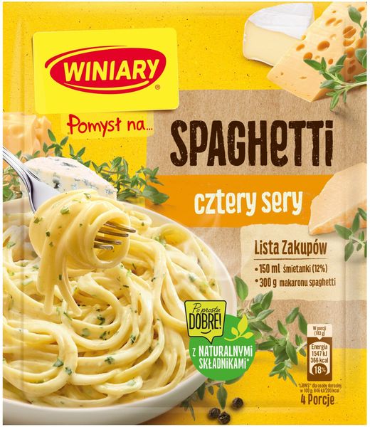 WINIARY POMYSŁ NA SPAGHETTI 4 SERY 31G zdjęcie 1