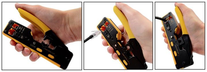 ZACISKARKA WTYKÓW PRZELOTOWYCH RJ45 KAT.5E KAT.6 KAT.6A KAT.7 PASS THROUGH zdjęcie 7