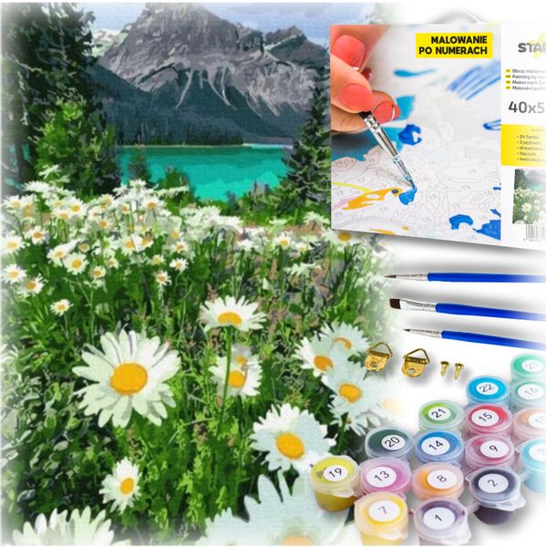 Zestaw do malowania po numerach - kwiaty w górach zdjęcie 16